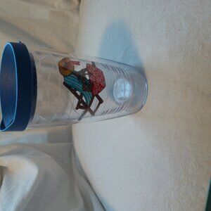 Tervis Tumbler 16 oz Beach Chair Blue Lid VGUC